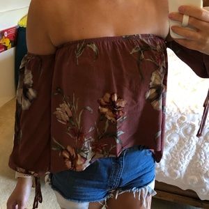 Strapless Floral Top